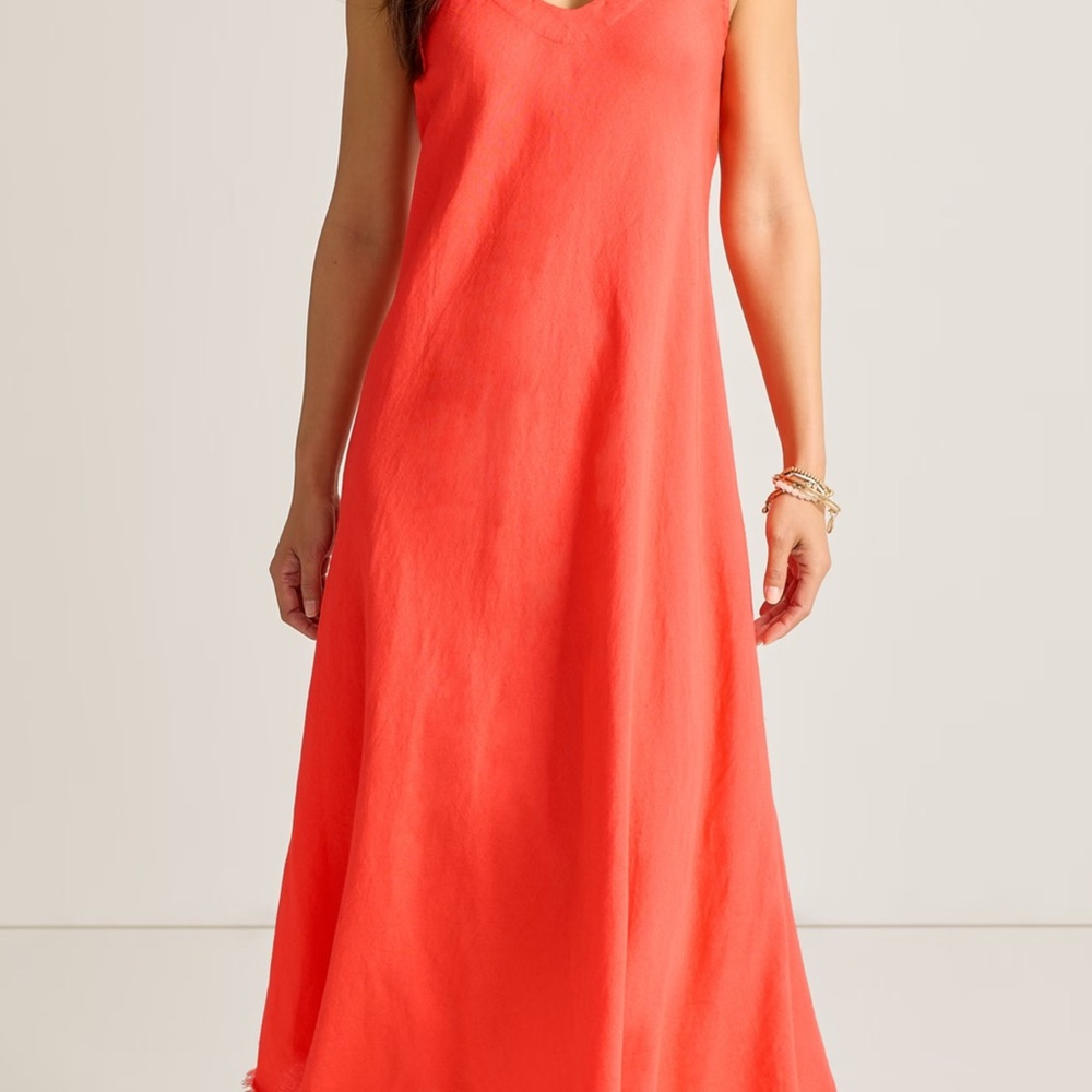 St. Lucia Linen-Blend Bias-Cut Coverup Dress M